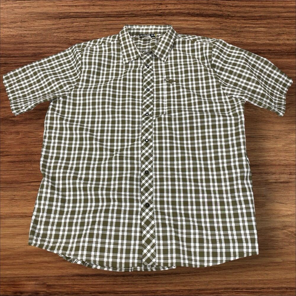 UNDER ARMOUR Men's Searsucker Plaid Sport Shirt Size‎ XXL